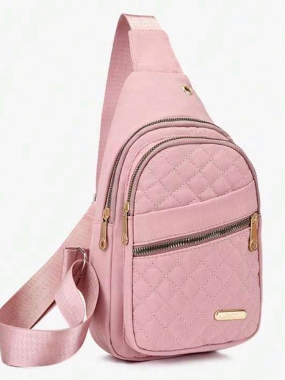 Pink Quilted Crossbody Sling Bag - Fashion Accessories